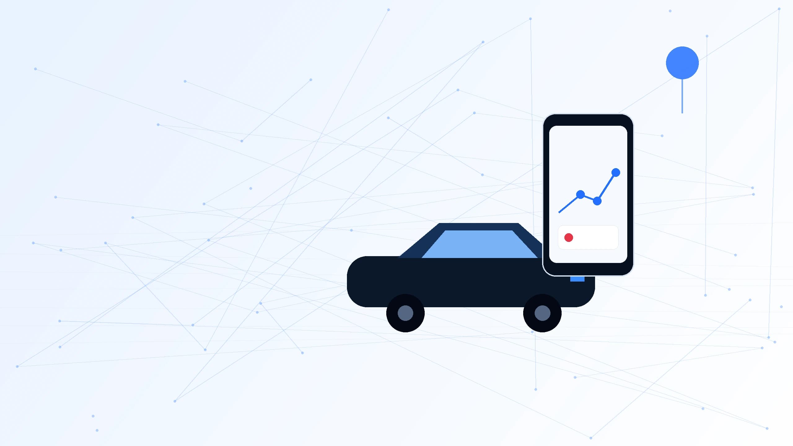 Современный автомобиль, смартфон с картой и диспетчерский контроль